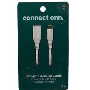 Onn: USB-C Extension Cable, Length: 6 ft, Compatible with USB-C devices